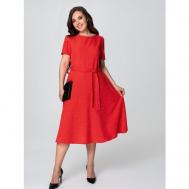 Платье , свободный силуэт, миди, размер 56, красный With street