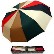 Зонт автомат, 3 сложения, купол 103 см., 12 спиц, система «антиветер», чехол в комплекте, для женщин, мультиколор Royal Umbrella
