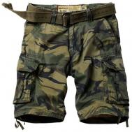 Шорты  Мужские шорты карго без ремня хлопковые Армия зеленые камуфляжные, размер 32, коричневый, бежевый Kamukamu