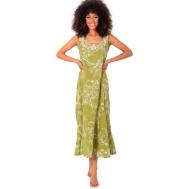Платье , хлопок, макси, размер 44, зеленый ICONIQUE