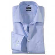 Рубашка , деловой стиль, полуприлегающий силуэт, воротник кент, длинный рукав, размер 52, голубой Olymp