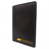 Обложка для паспорта , натуральная кожа, черный PONCREATOR