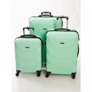 Комплект чемоданов  29827, ABS-пластик, 90 л, размер S/M/L, зеленый, синий Freedom