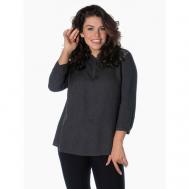 Блуза  , классический стиль, длинный рукав, размер 44, черный Тамбовчанка