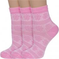 Носки , 3 пары, размер 23, розовый Altair