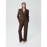 Костюм , жакет и брюки, классический стиль, свободный силуэт, размер M, коричневый Patratskaya