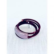Жесткий браслет  Браслет на каучуковом ремешке, муранское стекло, 1 шт., размер 7 см., размер one size, диаметр 7 см., фиолетовый Enzo Benzo