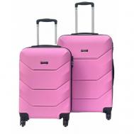 Комплект чемоданов  31646, ABS-пластик, размер M/L, розовый Freedom