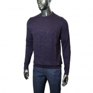Джемпер , длинный рукав, силуэт прямой, средней длины, трикотажный, размер 54, фиолетовый King&Wool