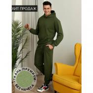 Костюм , толстовка и брюки, свободный силуэт, карманы, размер 54, зеленый PRO ACTIVE
