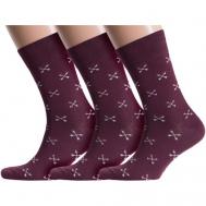 Мужские носки , 3 пары, размер 25 (38-40), бордовый MoscowSocksClub