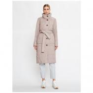 куртка  , демисезон/зима, силуэт прямой, утепленная, пояс/ремень, карманы, стеганая, влагоотводящая, размер 50, бежевый ELECTRASTYLE