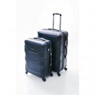 Комплект чемоданов  31484, ABS-пластик, опорные ножки на боковой стенке, размер L, черный Freedom