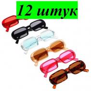 Солнцезащитные очки , овальные, оправа: пластик, с защитой от УФ, коричневый Galante