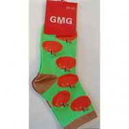 Женские носки , размер 36-42, зеленый GMG