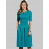 Платье , в классическом стиле, карманы, размер 46, синий Modami24