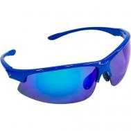 Солнцезащитные очки , овальные, спортивные, ударопрочные, поляризационные, с защитой от УФ, зеркальные, синий KV+