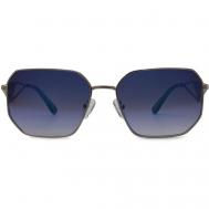 Солнцезащитные очки , квадратные, оправа: металл, поляризационные, для женщин, синий Furlux