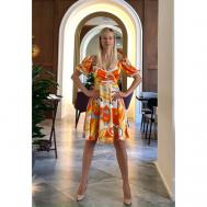 Платье , размер M, мультиколор, оранжевый Moda di Lusso
