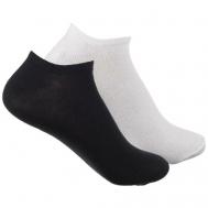 Мужские носки , 12 пар, укороченные, размер 41-46, черный, белый Весёлый носочник