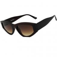 Солнцезащитные очки , кошачий глаз, с защитой от УФ, градиентные, для женщин, коричневый MARIO ROSSI