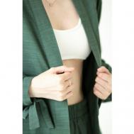 Костюм , кимоно и шорты, повседневный стиль, свободный силуэт, манжеты, пояс/ремень, размер 42, зеленый LISBRAND
