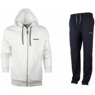 Костюм , олимпийка и брюки, силуэт прямой, капюшон, карманы, размер 52, белый Montanasport