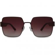 Солнцезащитные очки , стрекоза, оправа: металл, поляризационные, для женщин, бордовый Furlux