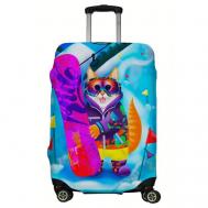 Чехол для чемодана , размер L, оранжевый, фиолетовый LeJoy