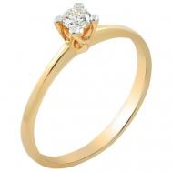 Кольцо , красное, белое золото, 585 проба, бриллиант, размер 17 DIAMOND PRIME