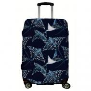 Чехол для чемодана , размер M, синий, белый LeJoy