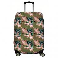 Чехол для чемодана , размер L, зеленый, розовый LeJoy