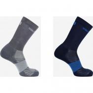 Носки , размер XL (45-47), синий, серый SALOMON