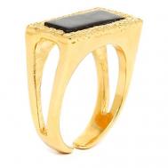 Кольцо , бижутерный сплав, перламутр, золотой, черный Nature bijoux