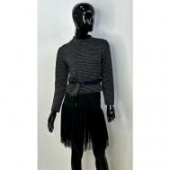 Платье-свитер , полуприлегающее, до колена, подкладка, размер 44, черный Ital