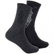 Мужские носки , 6 пар, классические, размер 41-47, серый, черный Весёлый носочник