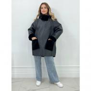 куртка   зимняя, удлиненная, силуэт прямой, размер 54, черный Karmelstyle