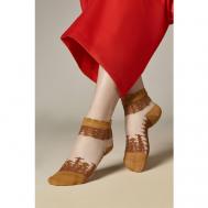Женские носки  укороченные, размер 35/39, бежевый, коричневый Mersada