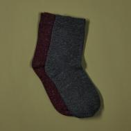 Женские носки  средние, размер 37-38, серый, бордовый Cozy Home
