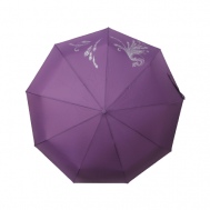 Зонт , автомат, 3 сложения, купол 99 см., 9 спиц, чехол в комплекте, для женщин, фиолетовый Popular
