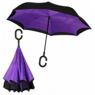 Зонт-трость , полуавтомат, купол 108 см., обратное сложение, фиолетовый Baziator