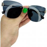 Солнцезащитные очки , прямоугольные, оправа: металл, градиентные, с защитой от УФ, для женщин, черный ECOSKY