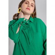 Рубашка  , длинный рукав, размер 50, зеленый Lessismore