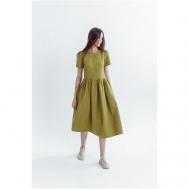 Платье , размер 48-50, желтый, зеленый Kinfolk Clothes
