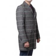 Пальто  демисезонное, силуэт прилегающий, размер 54/182, серый Truvor