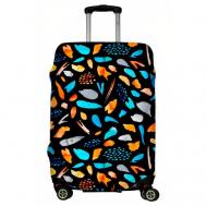 Чехол для чемодана , размер L, синий, оранжевый LeJoy