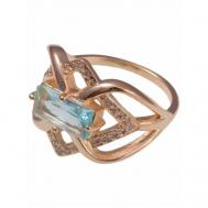Кольцо помолвочное , фианит, размер 20, голубой Lotus Jewelry
