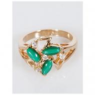 Кольцо помолвочное , малахит, размер 18, зеленый Lotus Jewelry