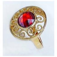 Кольцо помолвочное , гранат, размер 19, красный Lotus Jewelry