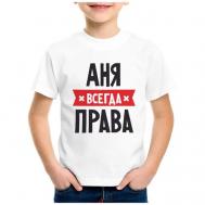 Детская футболка  22 р-рАНЯ всегда права CoolPodarok